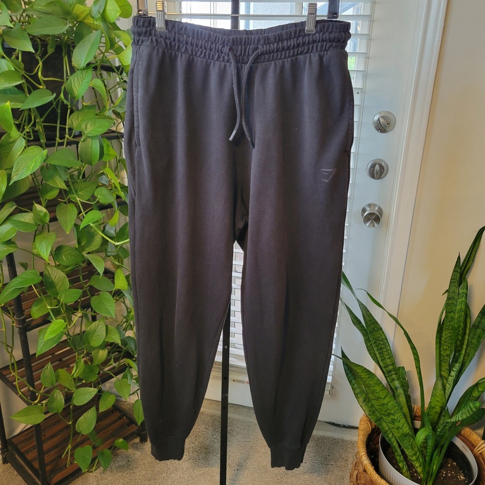 Gymshark Mens Black Jogger Sweatpants Tapered Athletic Pants Size Medium